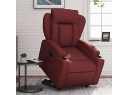 A Poltrona Reclinável Elevatória Couro Artificial Vermelho Tinto Wsd708167 Adorável Casa