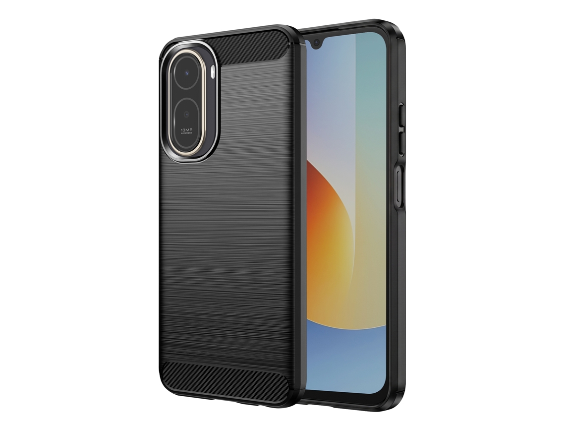 Capa Para Redmi A7 Pro Em Silicone Efeito Carbono Textura Escovada