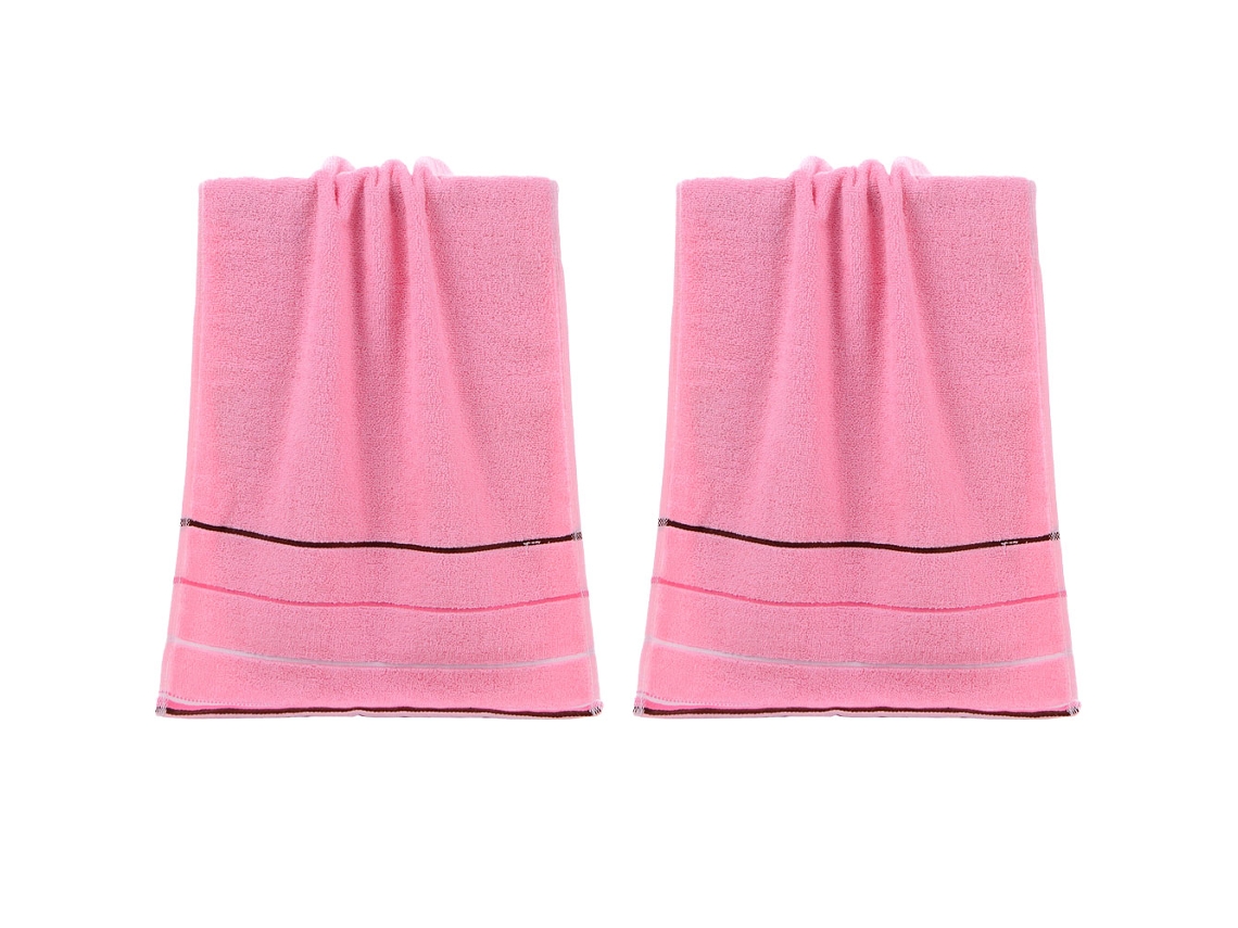Conjunto de Toalha NEVEANCE Macias Absorventes Banheiro Hotel Spa Algodão Rosa - 2pcs (33x73cm)