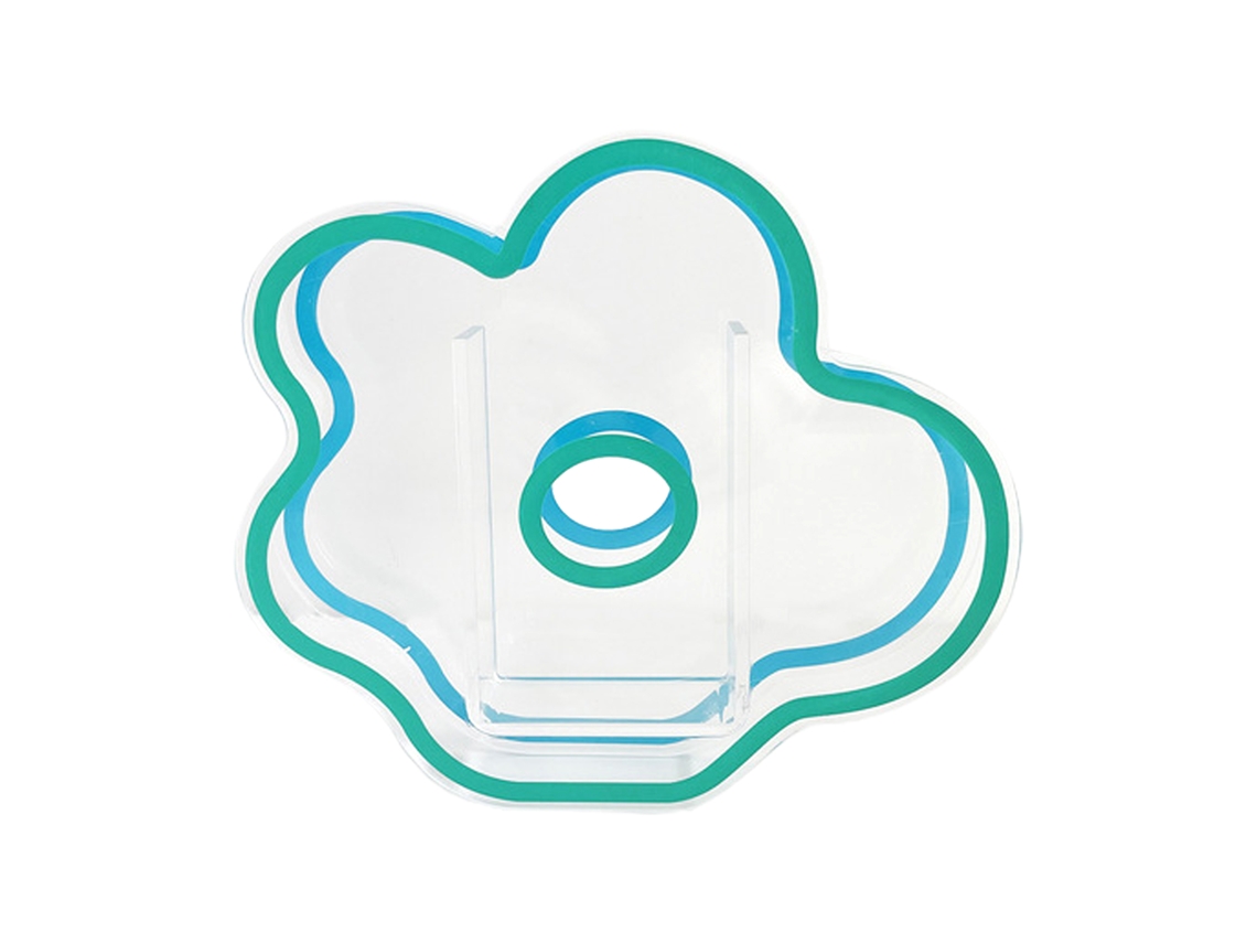 Vaso Tulipa Transparente 15cm Azul Verde Decoração Mesa Sala
