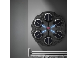 Máquina De Boxe Inteligente Com Led Para Crianças, Com Luvas, Para Montagem Na Parede, Brinquedo Para Treino De Reação Preto Hexinyigjly