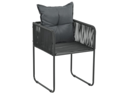 Maison Exclusive - Cadeiras De Exterior 6 Pcs C/ Almofadões Vime Pe Preto