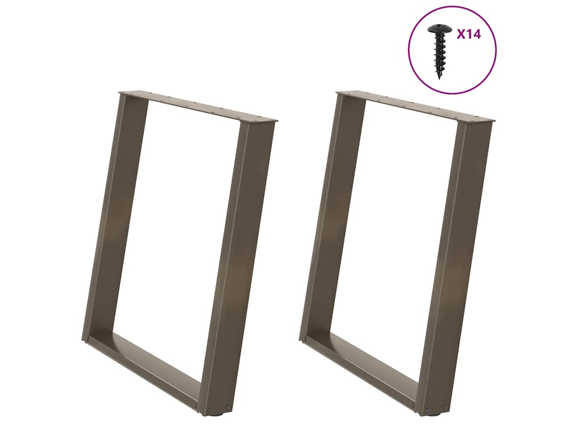 Dining Table Leg, Dining Table Legs Vidaxl Marrom Aço (80 X (72-73) Cm)
