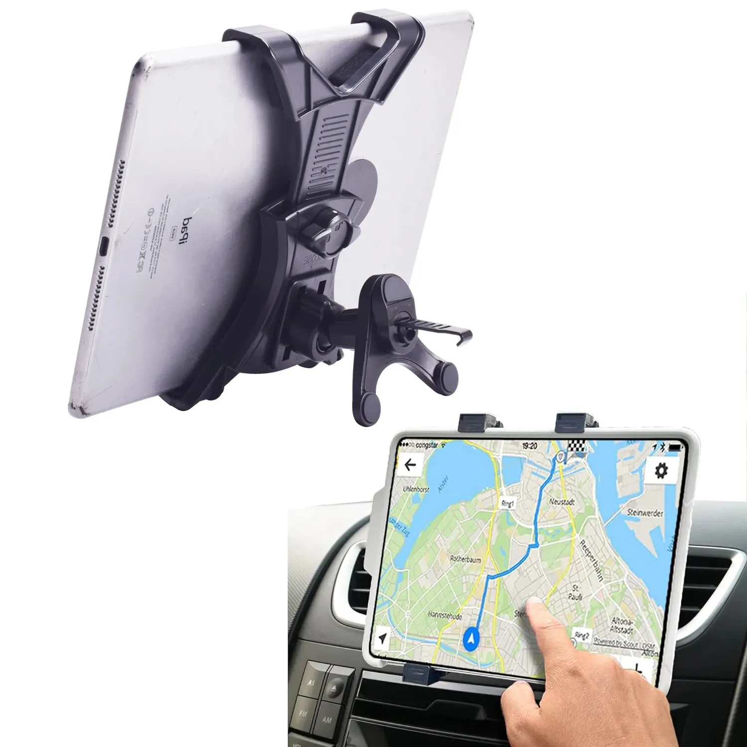 Suporte De Tablet Para Ventilação De Carro, Suporte Universal, Compatível Com Tablets 7-12 Polegadas Ipad Pro Mini Air 2, Preto