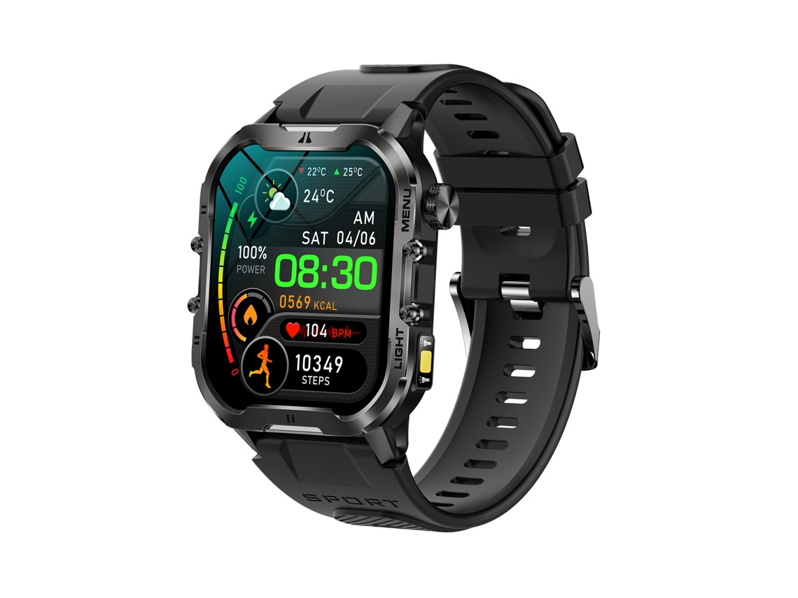 Relógio Inteligente Esportivo Para Homens E Mulheres 1.96" Tela Tática +100 Modos Esportivos Ip68 Bt5.2 Android Ios