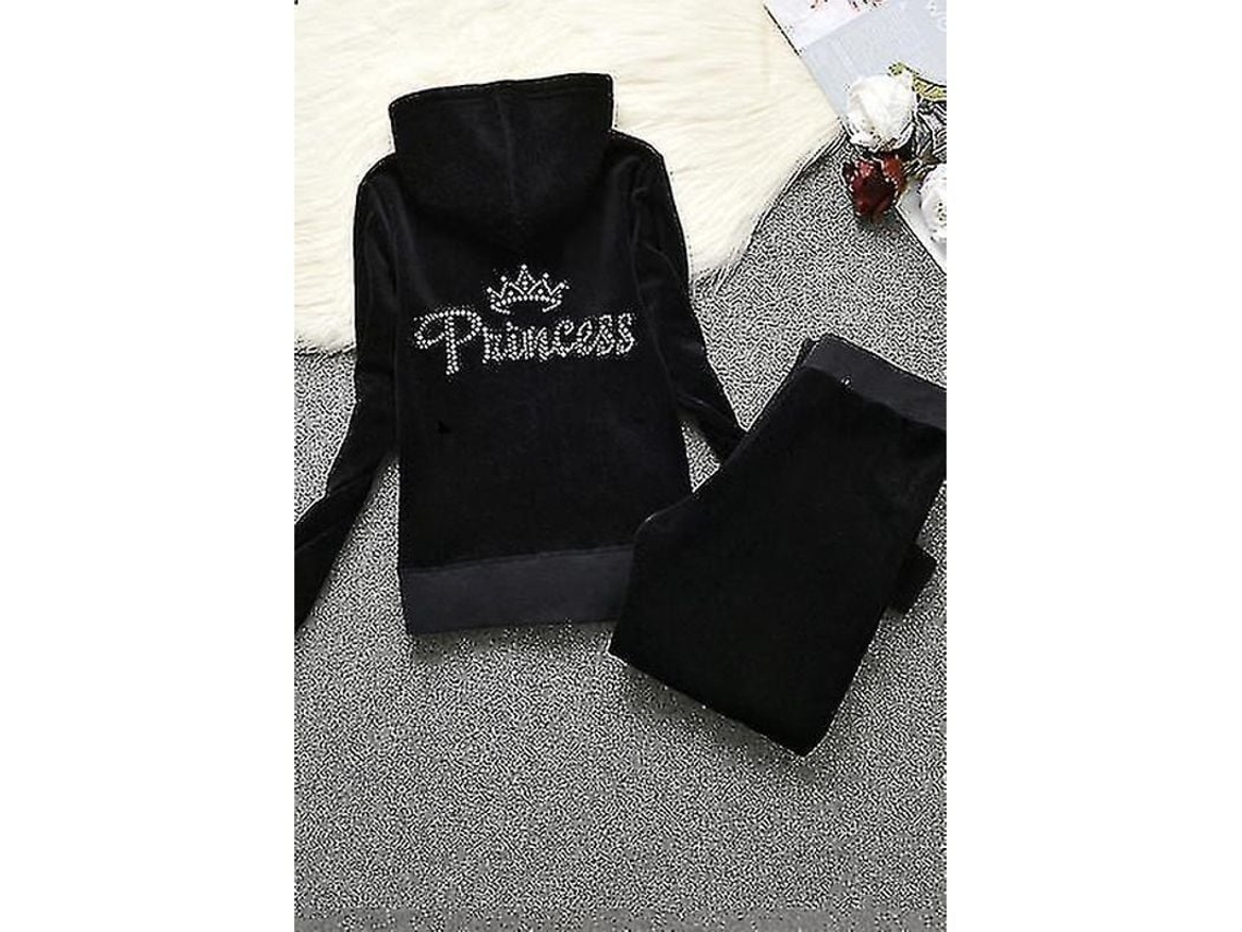 Conjunto Esportivo de Velour FASST para Mulher, Com Zíper, Capuz, Calças Largas, Sexy, Outono Primavera 2023