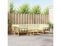 Vidaxl Conjunto De Sofás Para Exterior 5 Unid. Branco E Creme