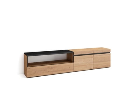 Móvel de Tv 200X45X35cm para Televisores Até 80 Estante para Tv Carvalho e Preto SKRAUT HOME