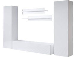 Conjunto de Móveis de TV Luke 7A MÓVEIS BONITOS (Branco - 260x40x165 cm)