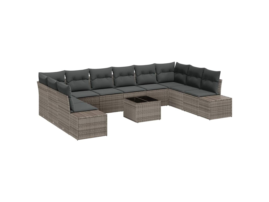 Maison Exclusive - Conjunto De Sofá De Jardim 10 Pcs Cinzeto Polirattan
