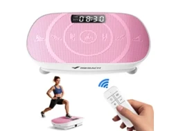 Plataforma vibratória fitness MERACH mini, rosa, 11 níveis, controle remoto, visor LED, motor silencioso, carga 150 kg, plataforma vibratoria