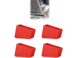Conjunto 4 Tampas Para Pés De Escada - Protetores De Escada - Bases Antiderrapantes - Ajuste Universal - Tpr - Vermelho