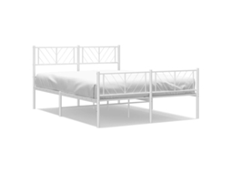 Metal Bed Frame, Metal Bed Frames Vidaxl Branco Aço (150 X 200 Cm)