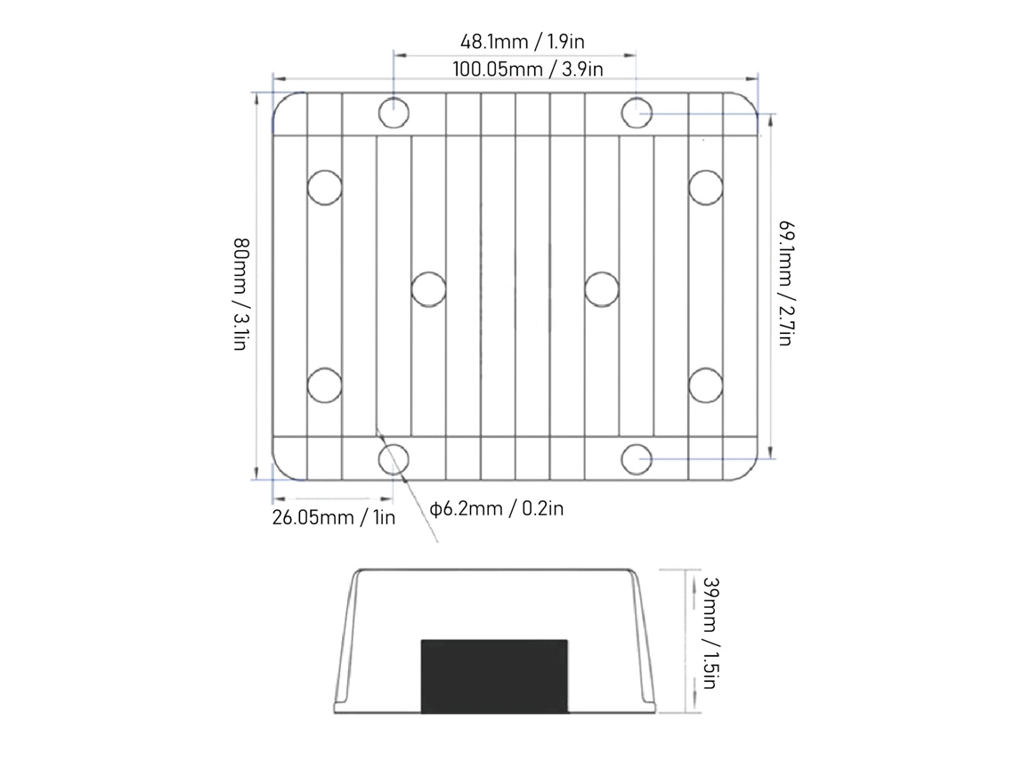 Laxiscreed Módulo Conversor Dc Buck Ip67 30-60v Para 12v, À Prova De Água