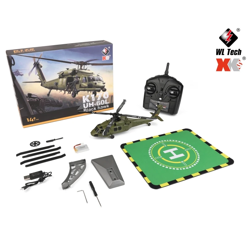 Helicóptero de Controle Remoto, 4 Canais, com Giroscópio e Luzes Led, Brinquedo/presente. MDUG