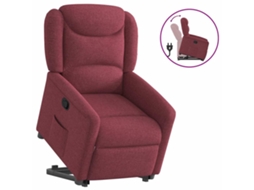 Vidaxl Poltrona Reclinável Elevatória Tecido Vermelho Tinto