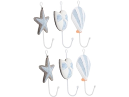 Conjunto Com 2 Ganchos De Parede Decorativos Em Resina, Estilo Mediterrâneo.