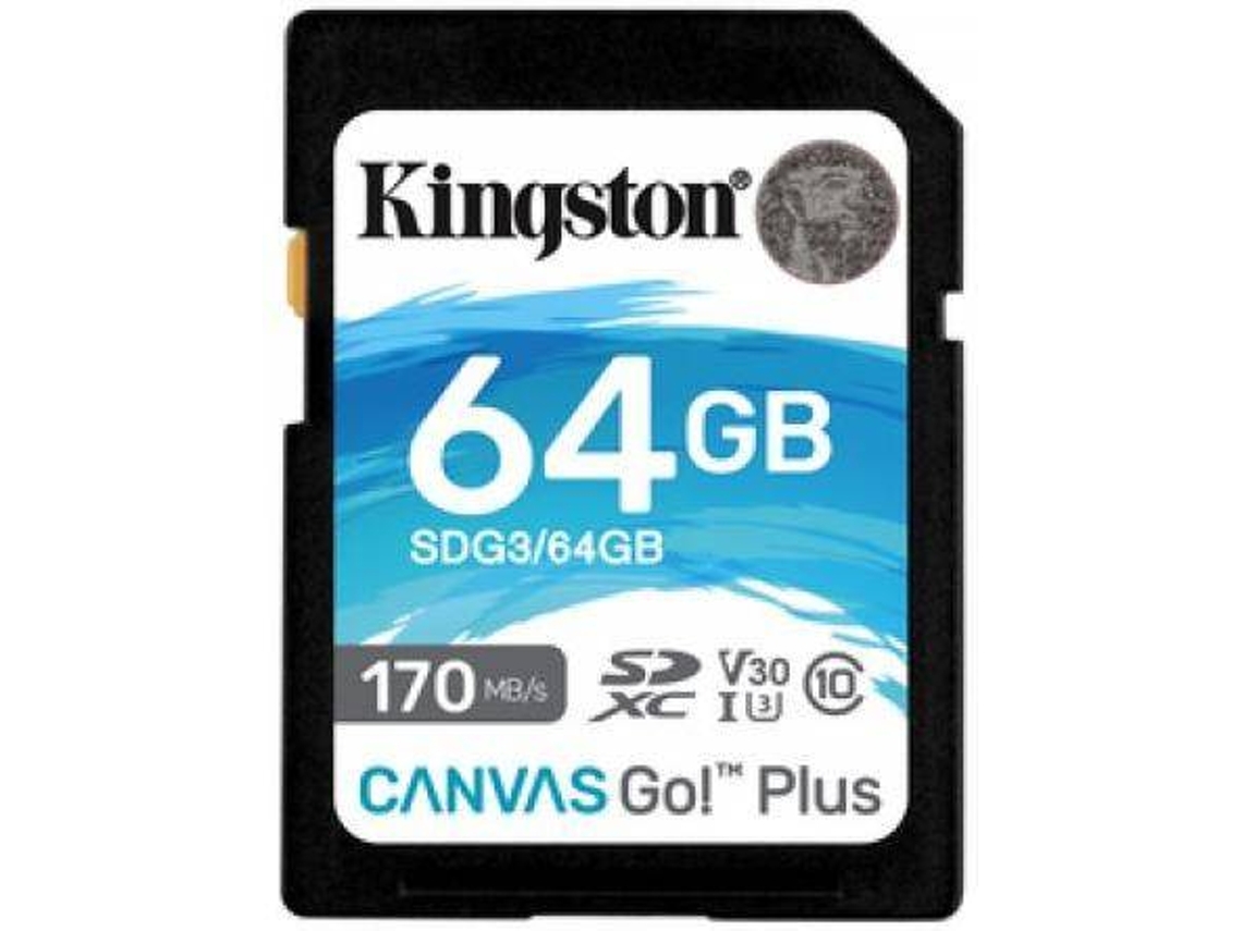 Cartão de Memória SD KINGSTON Canvas Go Plus (Outlet Caixa Aberta - 64 GB - 170 MB/s)