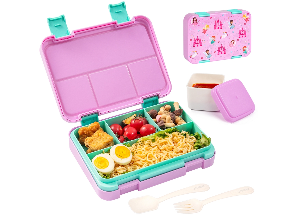 Lancheira Bento Infantil Compartimentada Hermética Portátil Para Refeições Escolares Czhhmart Castelo