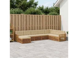 Vidaxl Conjunto De Sofás Para Exterior 8 Unid. Natural E Bege