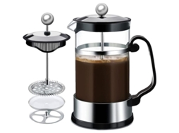 Cafeteira Prensa Francesa, 1000ml, Bule De Vidro Resistente Ao Calor Com Filtros Fáceis Limpar (preta)