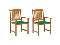 Vidaxl Cadeiras De Jardim Com Almofadões 2 Pcs Acácia Maciça