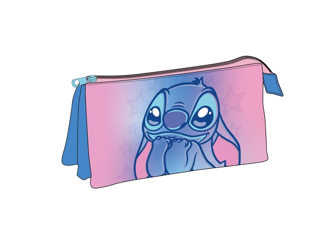 Estojo Para Lápis Disney Lilo E Stitch Com 3 Compartimentos, 23 Cm