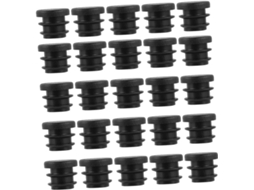 Imikeya Tampas Redondas De Plástico Preto 20mm Para Pés Móveis, Inserções Tubulares Com Ranhuras Para Proteção Do Piso E