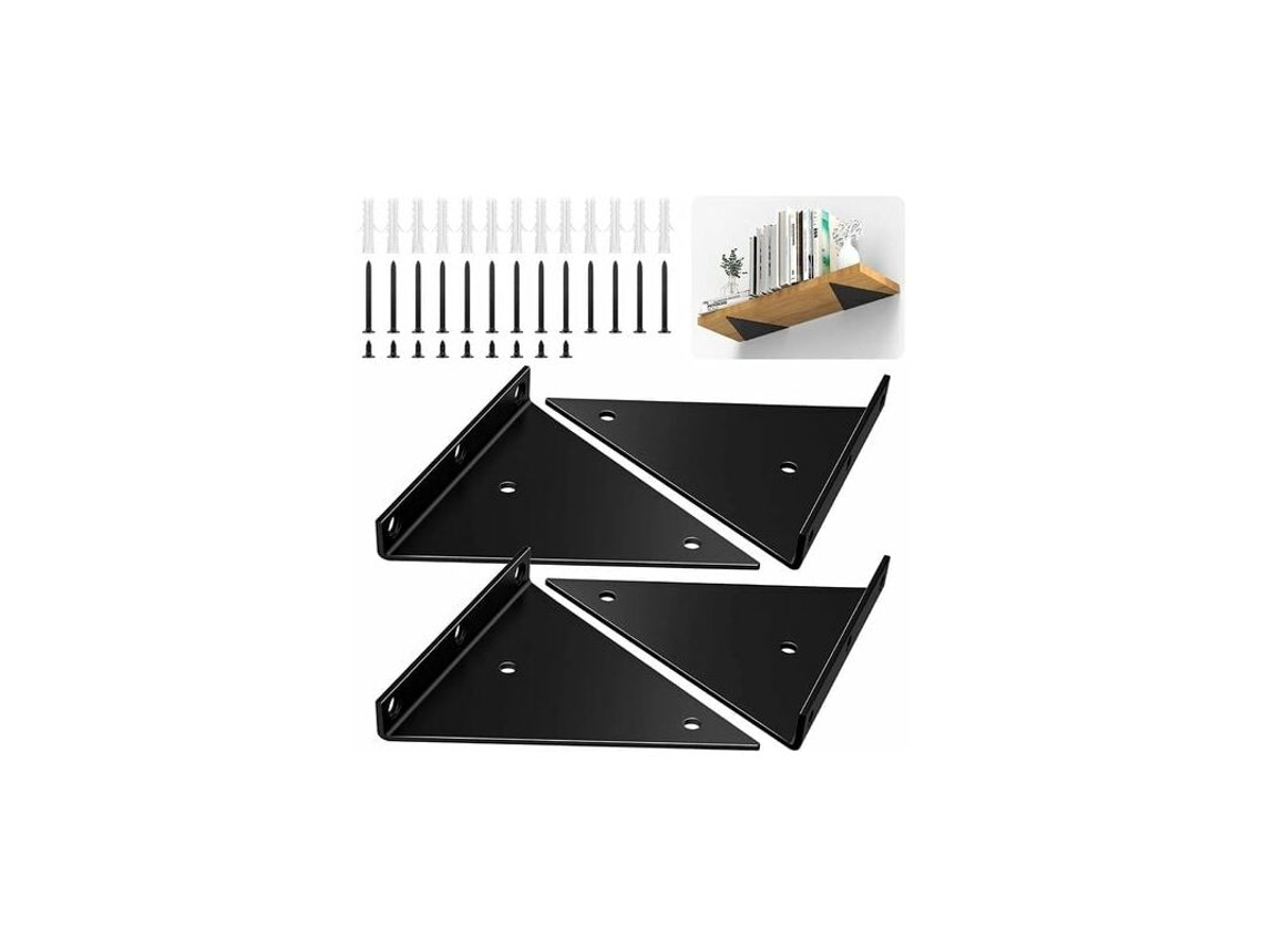 Suporte Triangular Para Prateleira, 4 Unidades, Ferro, Reforçado, Para Parede, 6 Polegadas