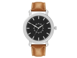 Reloj Casual Masculino De Cuero Artificial Pulsera De Cuarzo Moda (café Claro Negro)