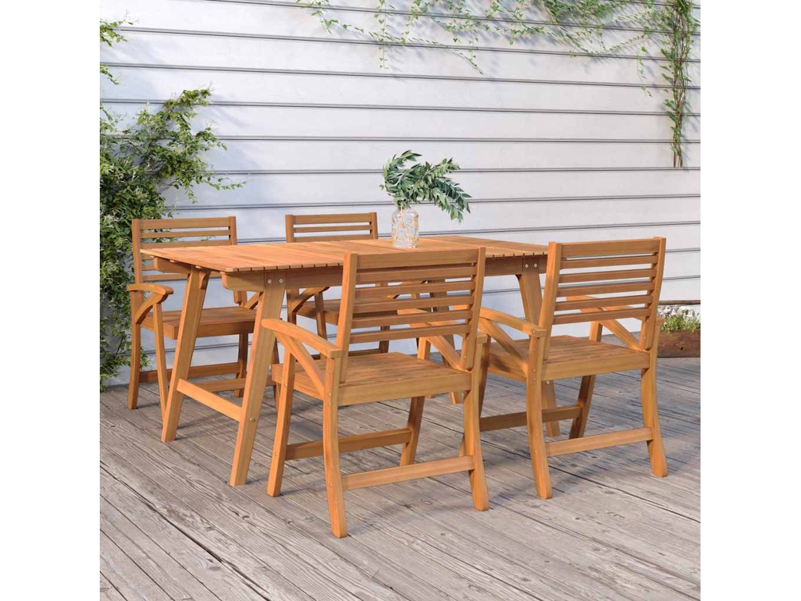 Maison Exclusive - Conjunto De Jantar P/ Jardim 5 Pcs Madeira De Acácia Maciça