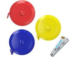Kit Com 3 Fitas Métricas Retráteis E Macias De 1,5 M (60 Polegadas) Para Medição Corporal, Costura, Artesanato, Tecidos E Dietas