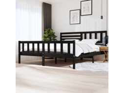 Vidaxl Estrutura De Cama 200x200 Cm Madeira Maciça Preto