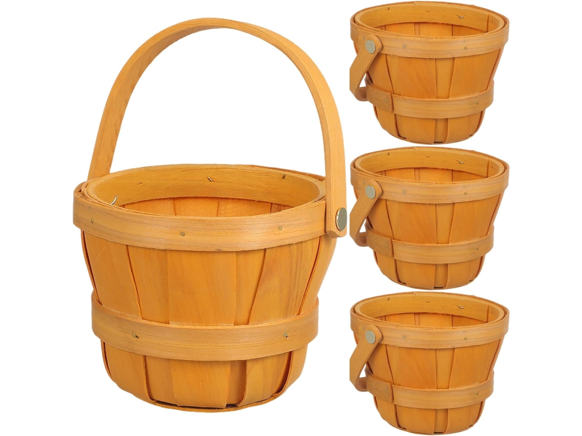 Cesta de Piquenique Pequena 4 Peças para Lanches e Armazenamento Prático, com Alça, Ideal Uso CHABERLU
