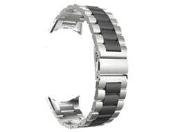 Bracelete Aço Inoxidável Adaptável Cinzento e Preto para Google Pixel Watch