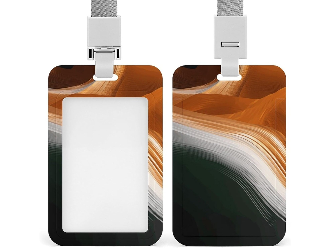 Porta Crachá Com Estampa de Cordão e Bandeira, Suporte Crachá, Capa Protetora Vertical Crachá