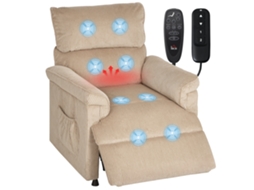 Poltrona de massagem elétrica com aquecimento, veludo cotelê, motor silencioso, marrom S/MARCA