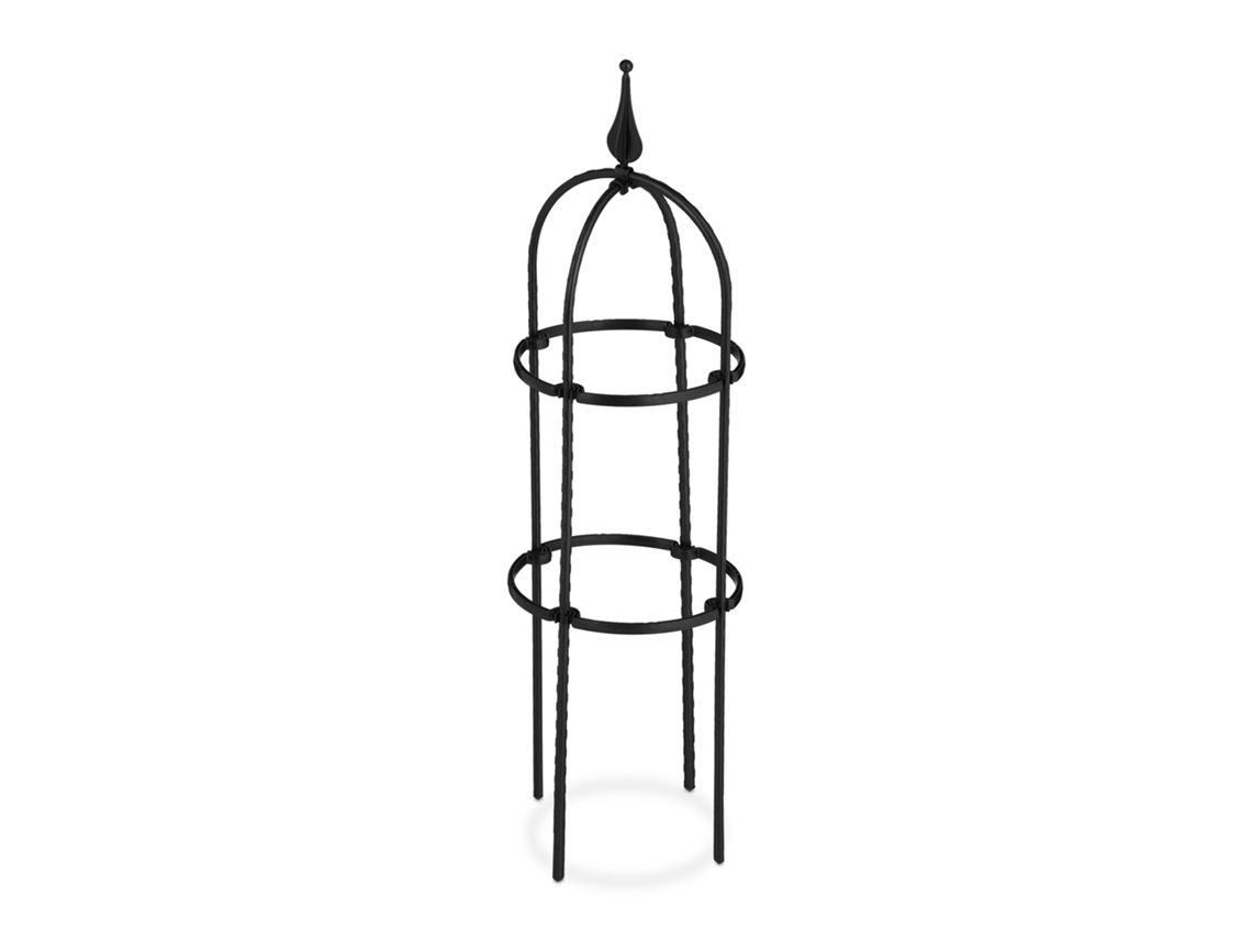 Obelisco De Apoio Relaxdays Para Plantas Trepadeiras, Conjunto De 2, 70 Cm, Metal, Torre De Rosas, Preto