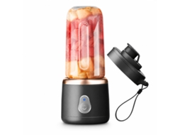 Liquidificadora Portátil Recarregável Usb-c Com 10 Lâminas, Copo Para Sumos De Fruta E Legumes, Preta