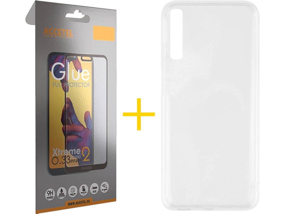 Kit Capa e Película Samsung Galaxy A50 ACCETEL Full Silicone Líquido (Transparente)