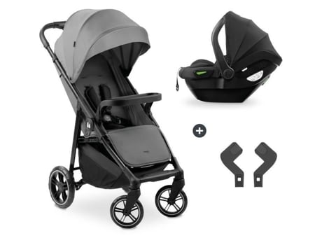 Hauck 2 em 1 Shop N Care Travel Set Adaptadores para Carrinho de Bebê e Cadeirinha de Carro 4 Rodas Cinza Hauck