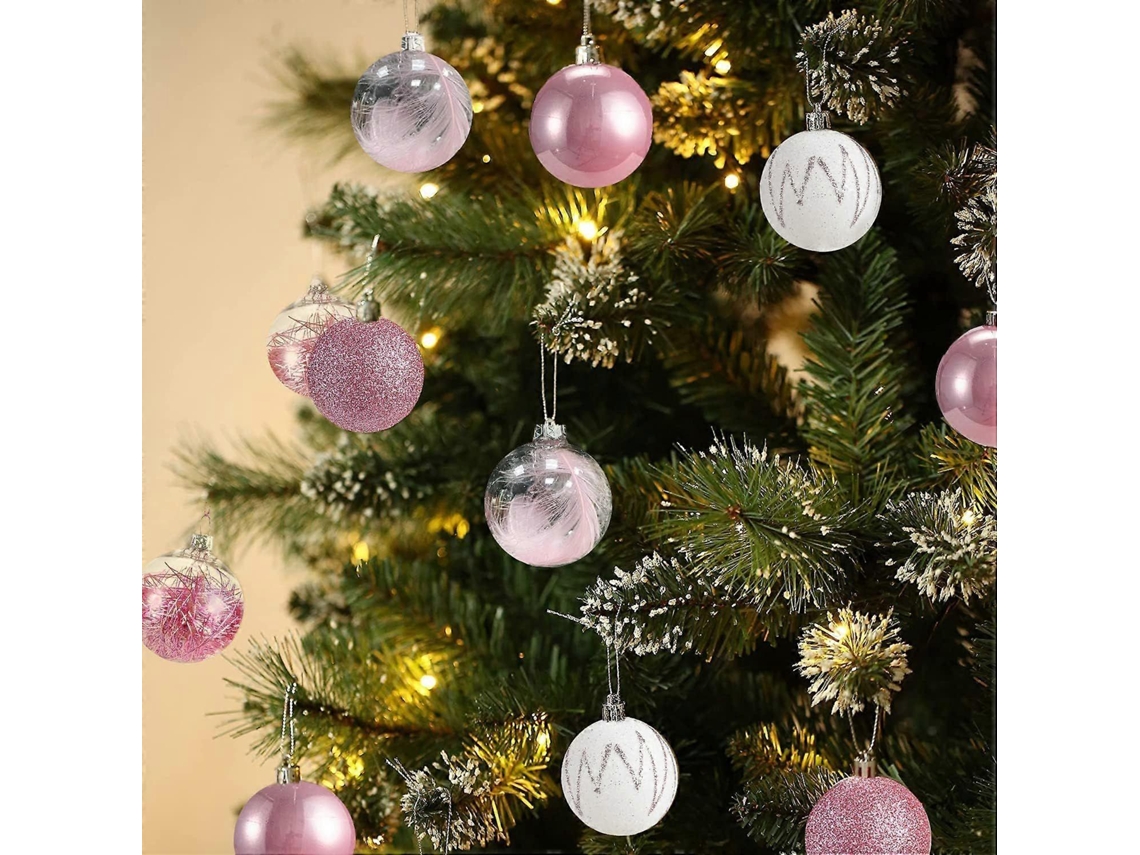 Conjunto De 28 Bolas Decorativas De Natal Em Plástico Resistente, 60 Mm