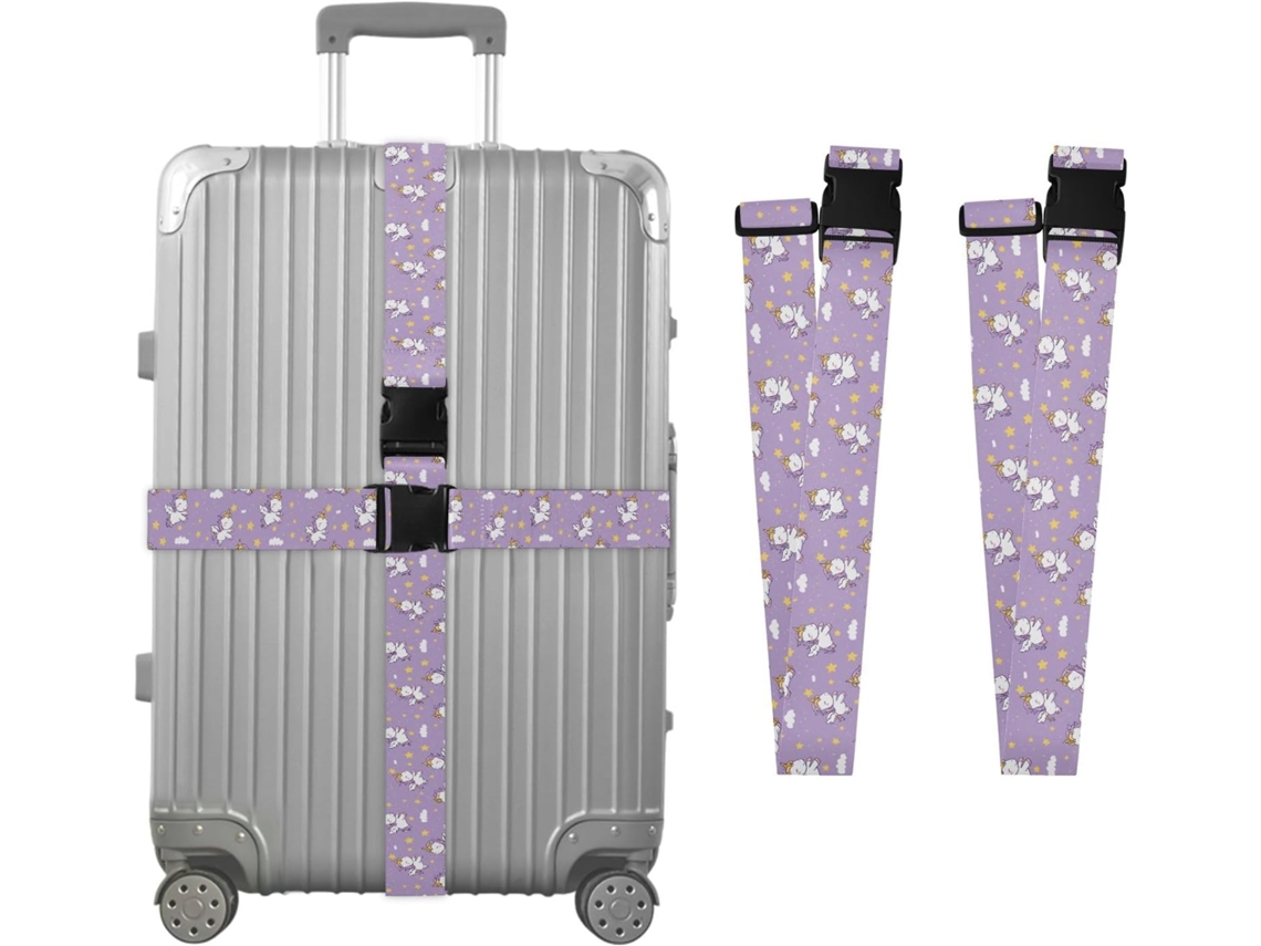 Conjunto De 2 Lindas Alças Para Malas Com Estampa Unicórnio, Alças De Viagem, Acessórios Para Cintos, Conector De