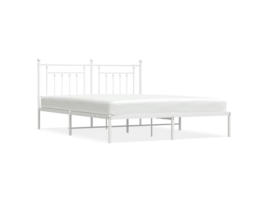 Bed Frame, Bed Frames Vidaxl Branco Aço (180 X 200 Cm)
