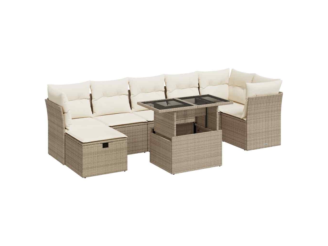 Garden Sofa Set, Garden Sofa Sets Vidaxl Bege Rattan / Vime (n/a)