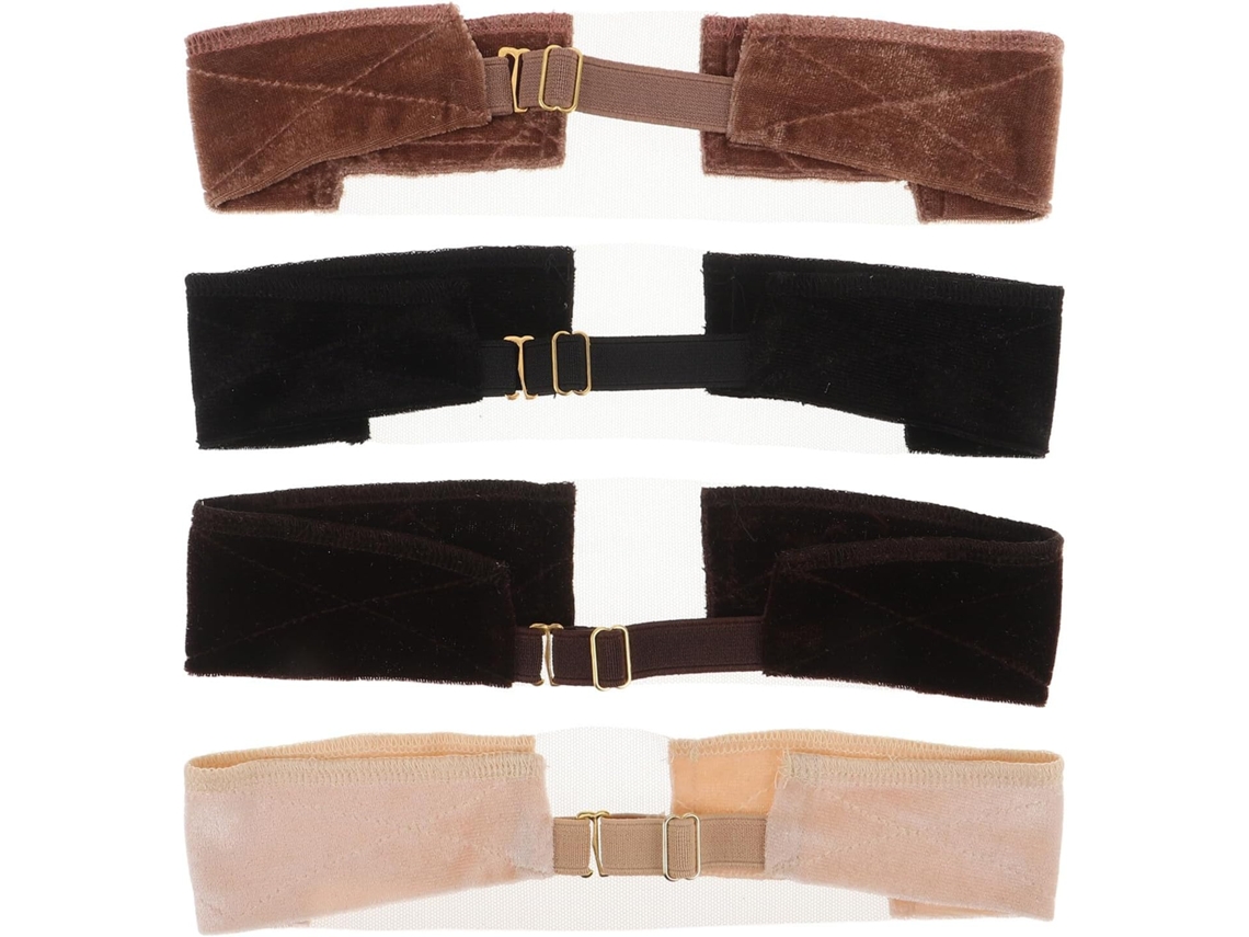 Conjunto De 4 Faixas De Cabelo Elásticas De Veludo Ajustáveis, Antiderrapantes E Confortáveis.