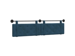 Conjunto 1 Cabeceira Suspensa Vidaxl Azul Veludo (210 X 55 X 5 Cm)