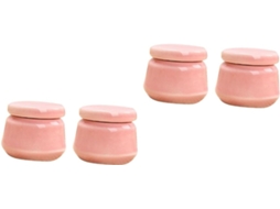 Conjunto De 4 Potes De Maquiagem Recarregáveis Rosa Para Cosméticos