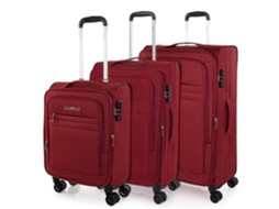 Conjunto de Malas Semi-Rígidas Eva JASLEN Brighton Garnet 46 5X78X29 Cm 82 5L