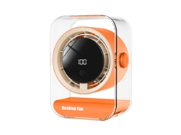 Ventilador de Mesa EIFSON Digital 100 Velocidades com Rotação 720° laranja